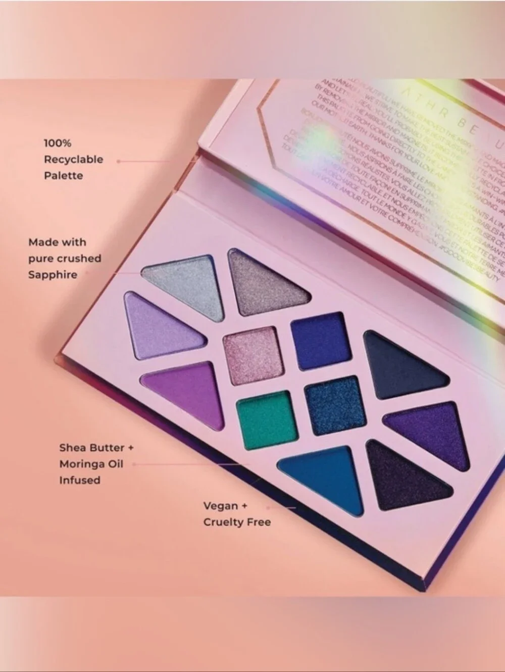 NIB ATHR Beauty Moonlight Crystal Gemstone Eyeshadow Palette 12 Pan #733